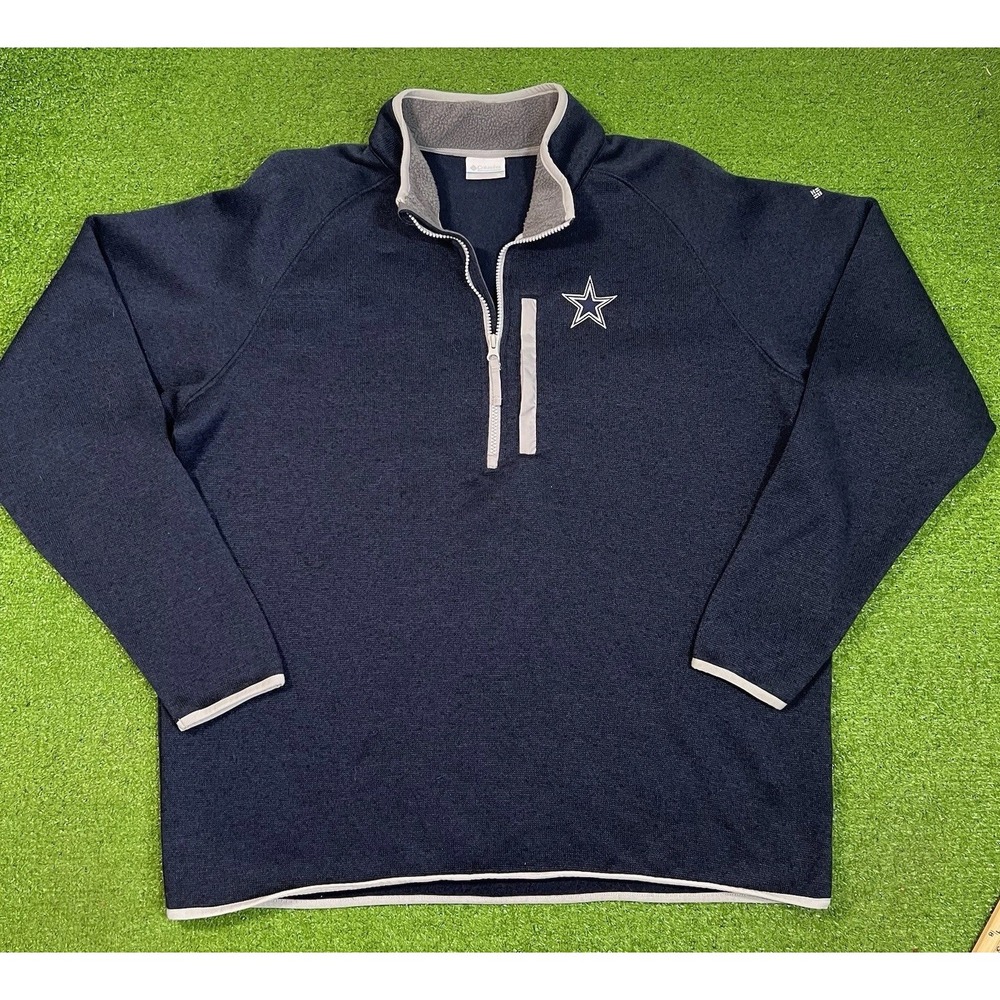 dallas cowboys golf 1/4 zip xl columbia Canyon Point Fleece Pullover MINT NFL